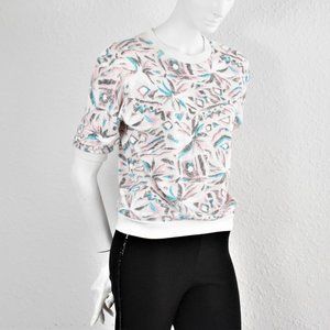 80s Vintage LA Transfer Hemmed Tee Pink and Blue